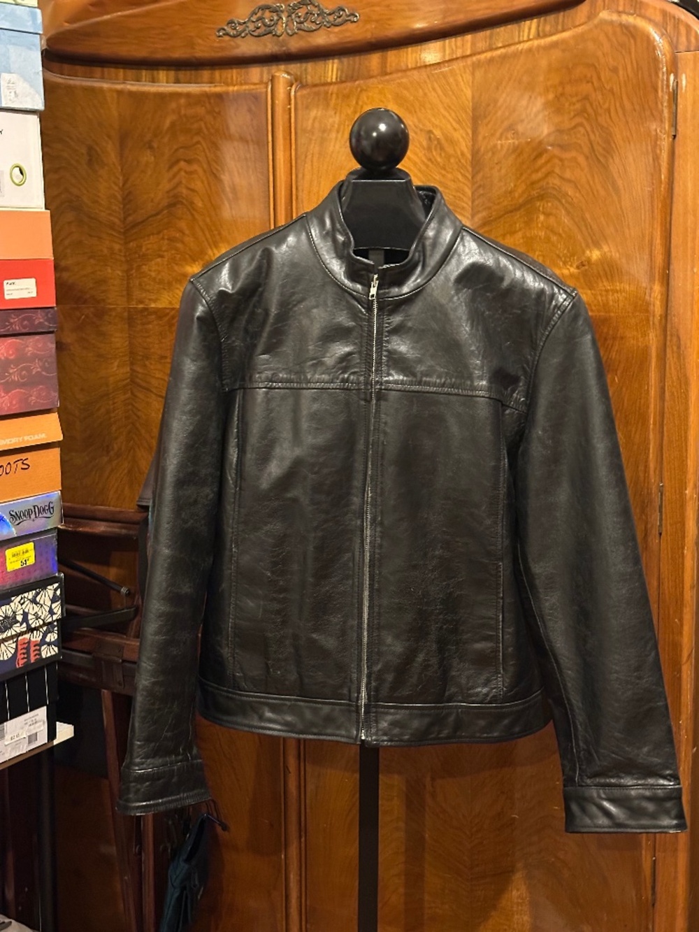 Old Navy Leather Jacket Moto Cafe Racer